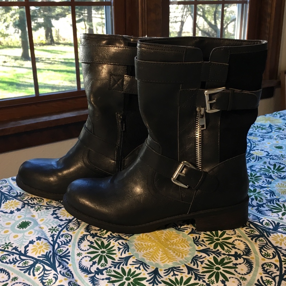 Sugar Ravin  Foux Leather Boots Moto
